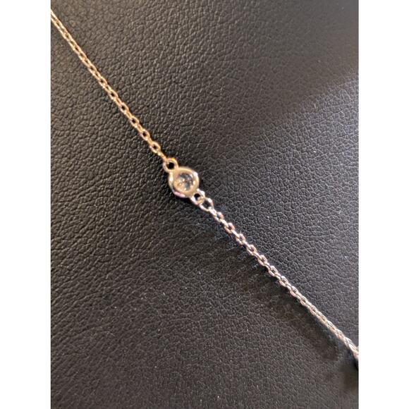 Marked LBOS CZ Crystal Silver Tone 15.5-17.5" Necklace - Picture 5 of 11